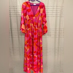 Pink Lily Colorful Long Sleeve Maxi Dress